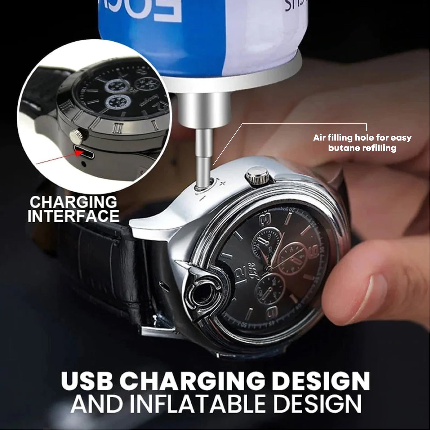 ComfortCornerUs™ TimeFlame Watch Lighter Combo