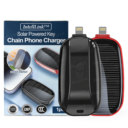 IntellLink™ Solar Powered Key Chain Phone Charger