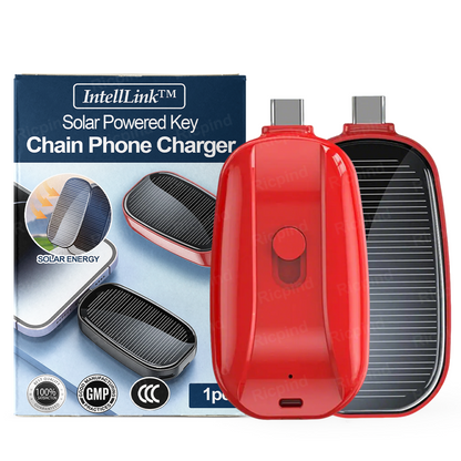 IntellLink™ Solar Powered Key Chain Phone Charger