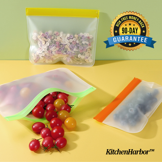 2025🍞 KitchenHarbor™  Reusable Silicone Food Zip Bags