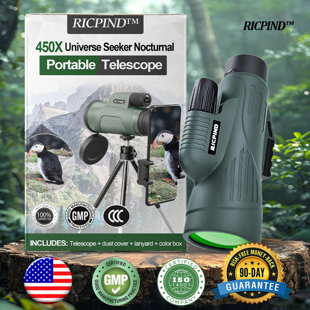 2025🔭 RICPIND™ 450X Universe Seeker Nocturnal Pocket Telescope