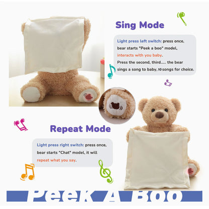 2025🐻 ToyTinker™ Peek-a-Buddy Singing Bear