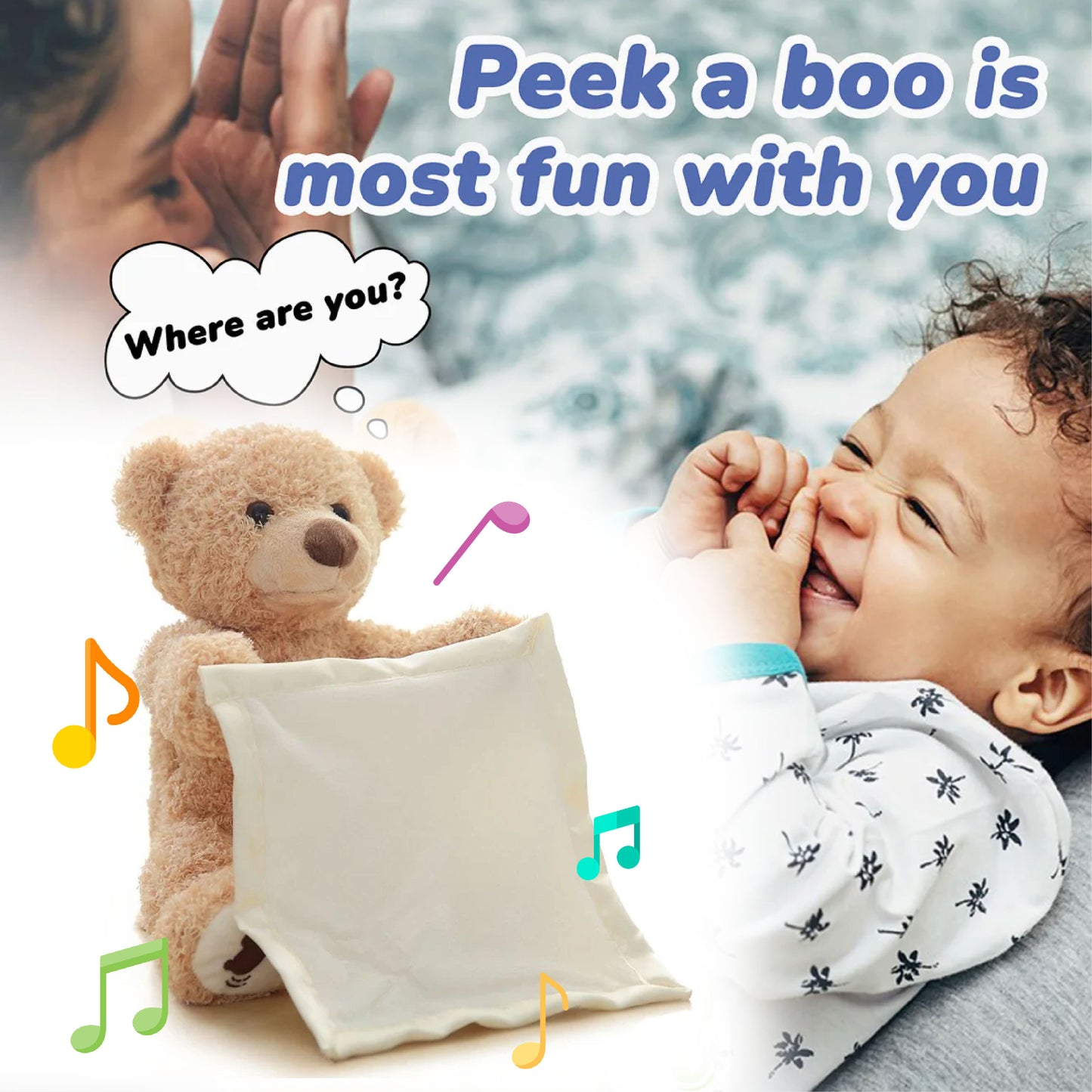 2025🐻 ToyTinker™ Peek-a-Buddy Singing Bear